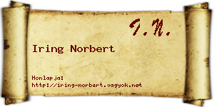Iring Norbert névjegykártya