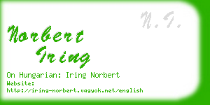 norbert iring business card
